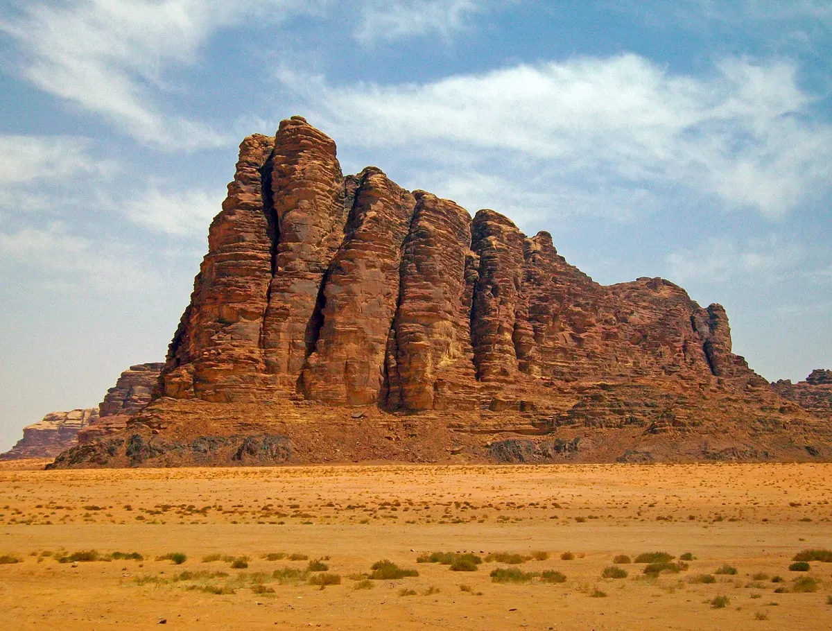 The Seven Pillars of Wisdom near the Visitor Centre, on the way to a Wadi Rum hot air balloon flight